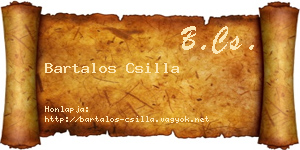 Bartalos Csilla névjegykártya